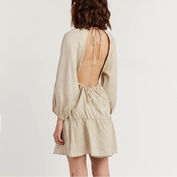 DISSH Lenore Linen Open Back Mini Dress - Picture 2 of 7